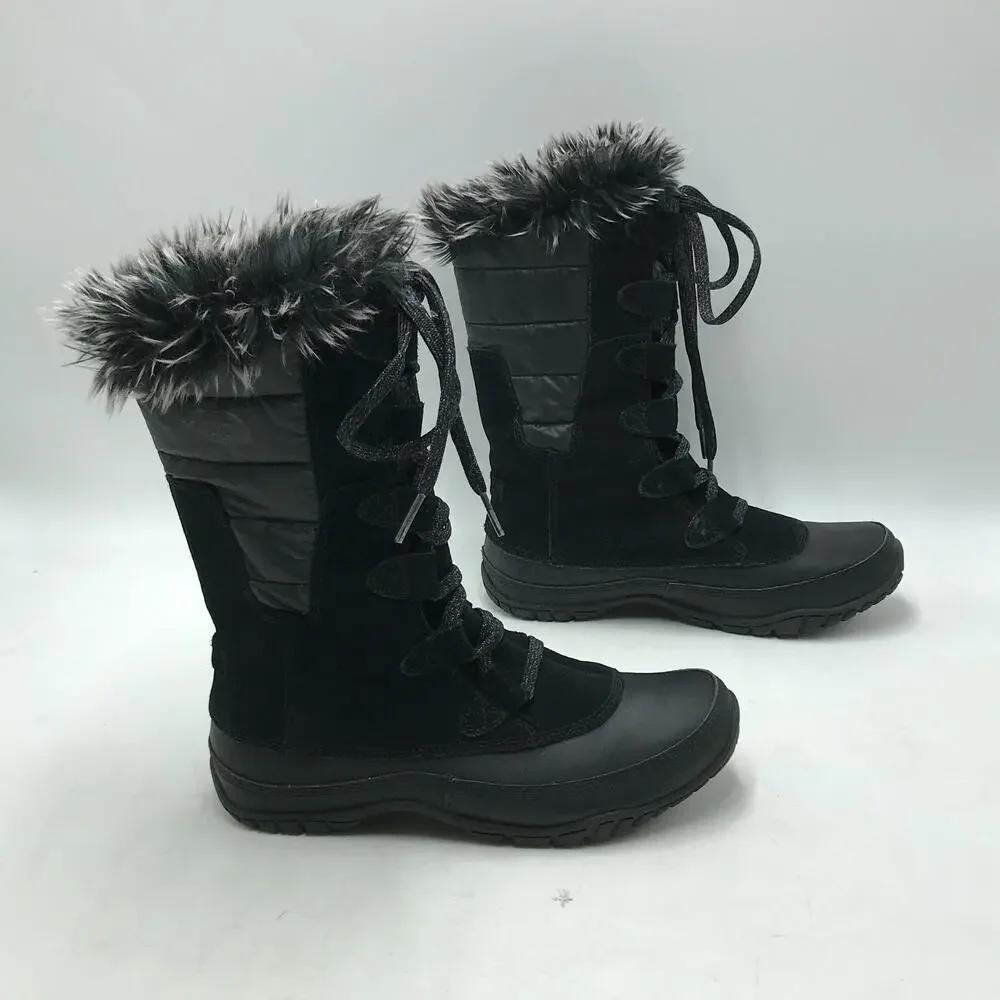 The North Face Women's 6.5 Nuptse Purna Winter Boots Black Lace Up 200 Gram Warm